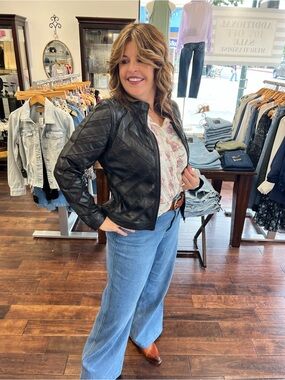 Mauritius Black Quilted Patchwork Leather Jacket
